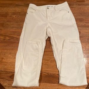 White corduroy skinny jeans